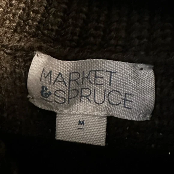 Market & Spruce Deep Olive Green Cowl Neck Sweater - Picture 5 of 9